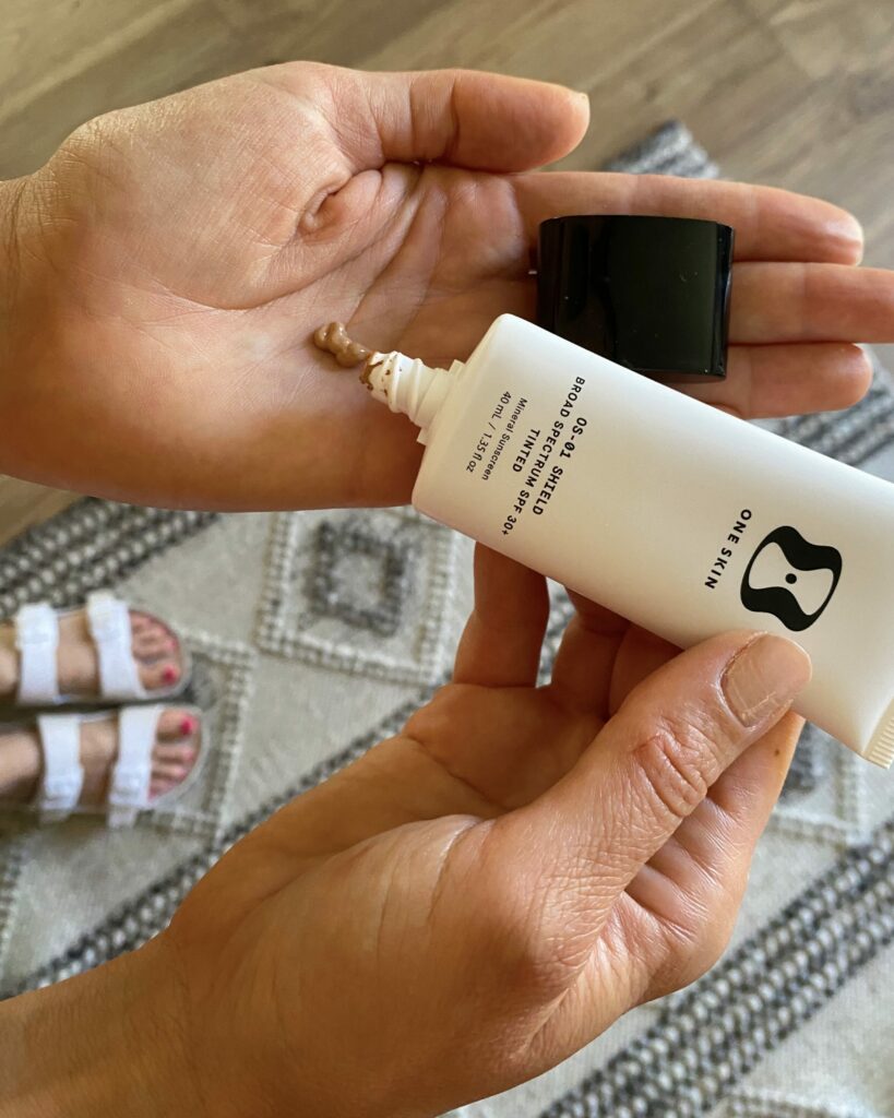OneSkin tinted sunscreen